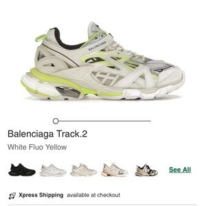 Balenciaga Track.2 Trainer in White and Neon Yellow